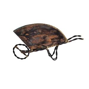 Copperland Arts & Crafts Copper Wheelbarrow Sculpture Verdigris Patina Michigan